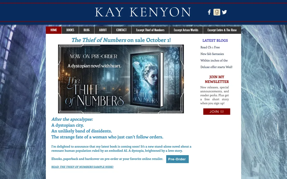 Kay Kenyon homepage preview