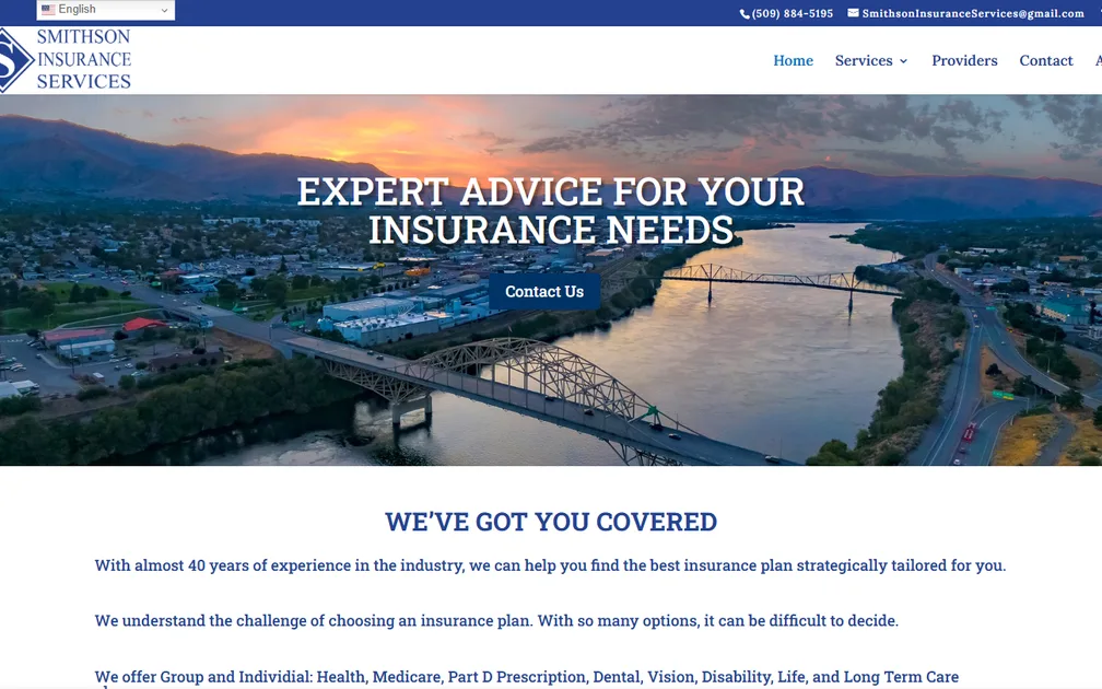 Smithson Insurance Services homepage preview